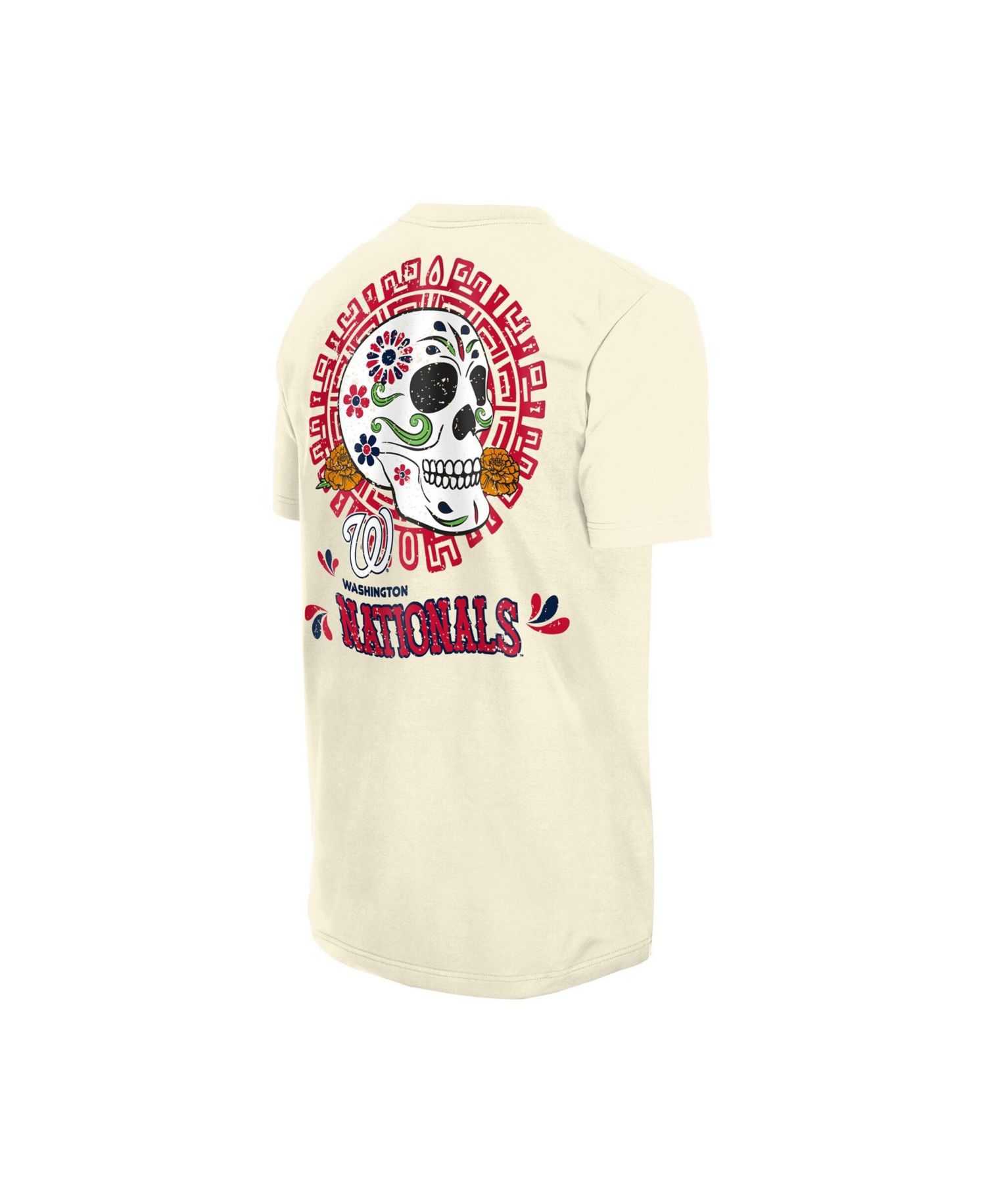 Men's Natural Washington Nationals Dia de los Muertos Sugar Skull T-Shirt