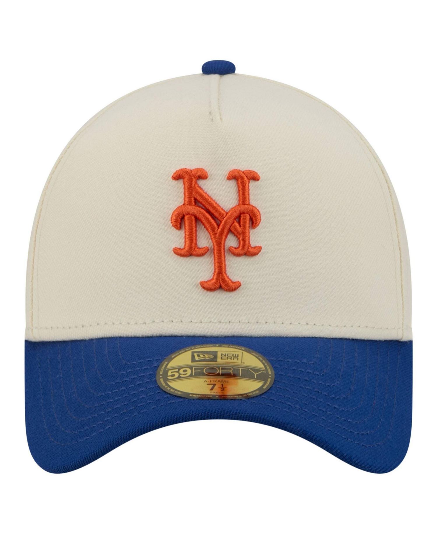 Men's Cream New York Mets Chrome A-Frame 59FORTY Fitted Hat