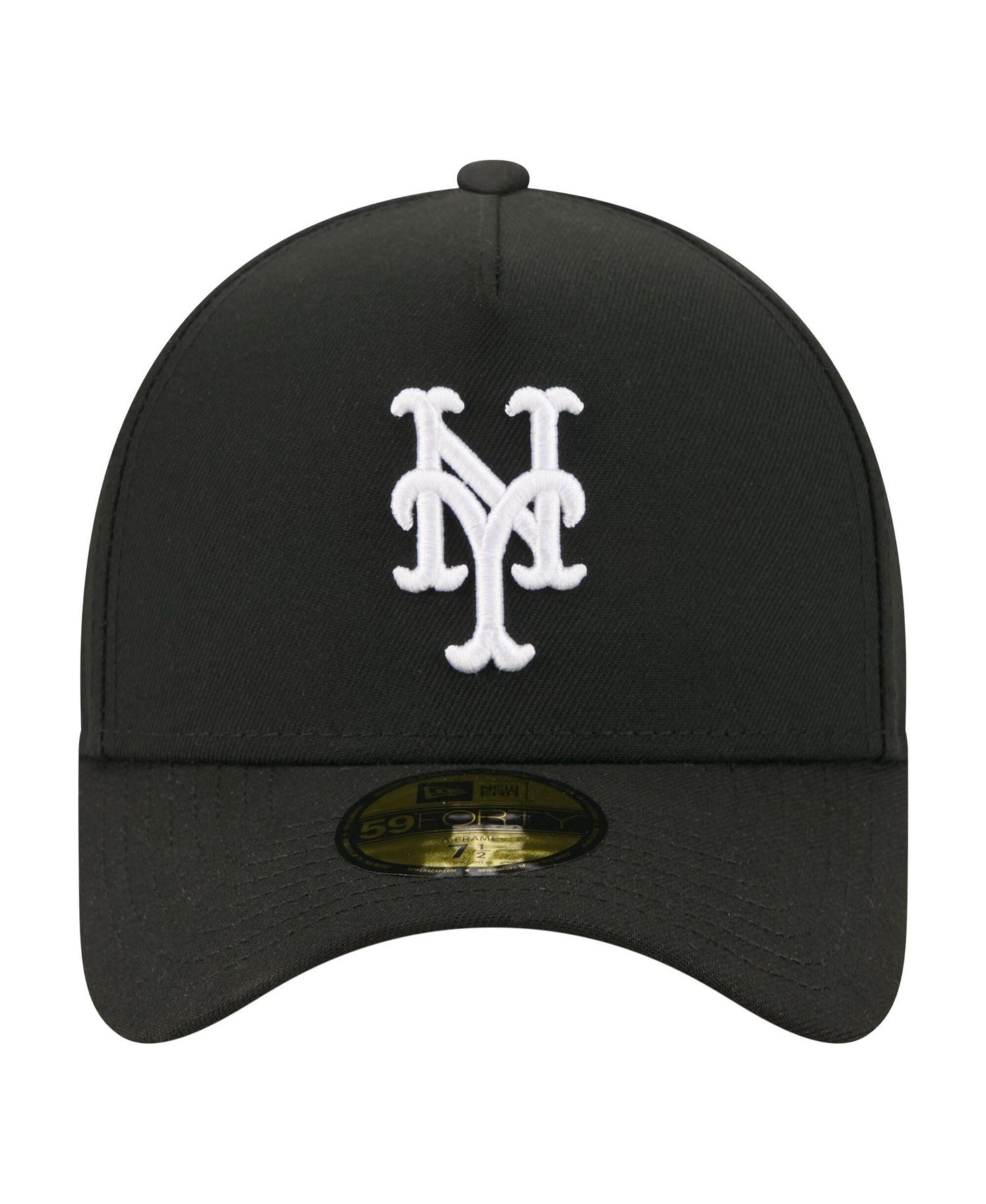 Men's Black New York Mets A-Frame 59FORTY Fitted Hat