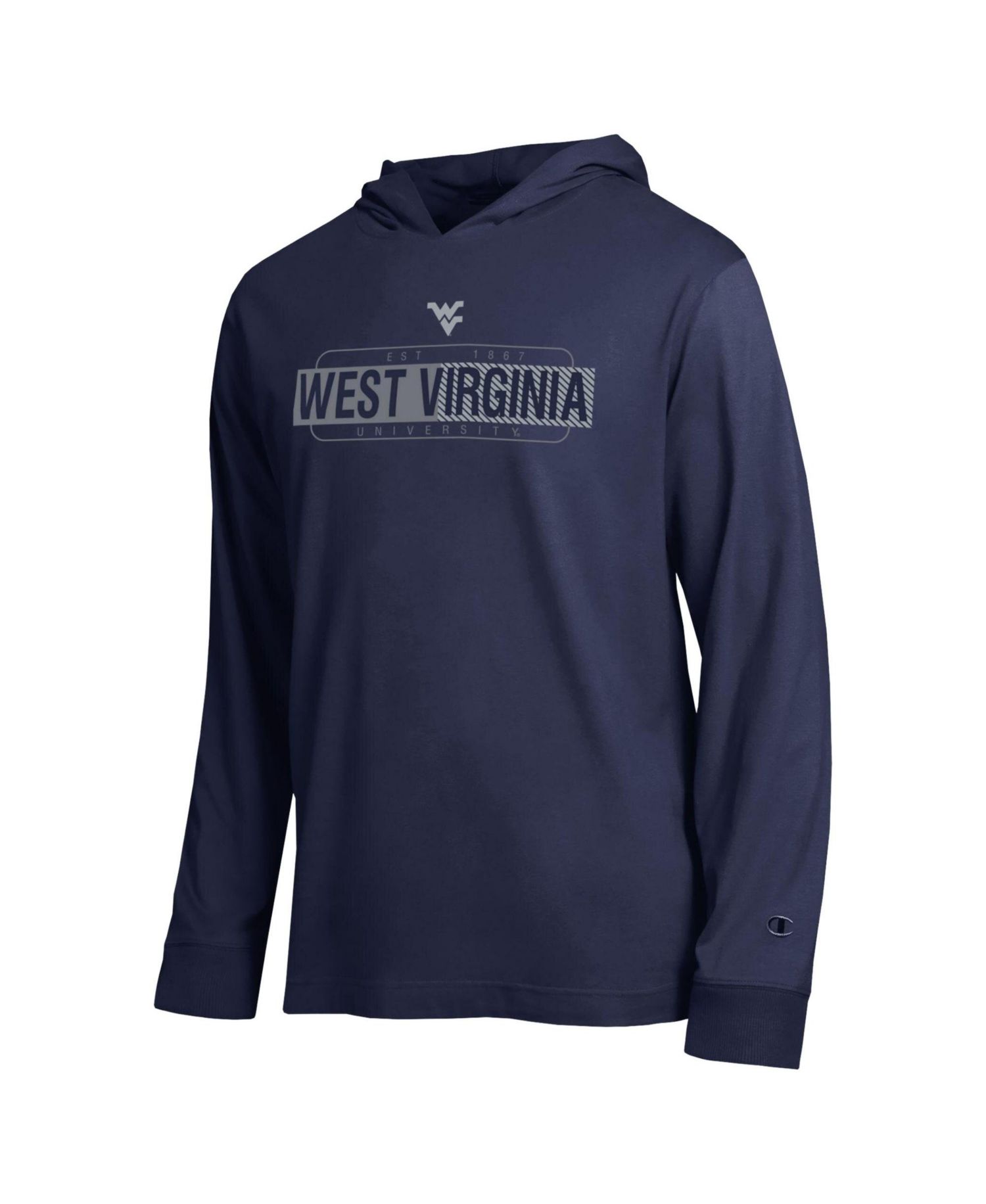 Men's Navy West Virginia Mountaineers Gradient All-Star Long Sleeve Hooded T-Shirt