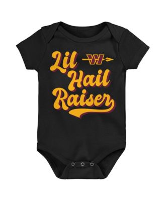 Baby Boys and Girls Black Washington Commanders Lil Hail Raiser Bodysuit