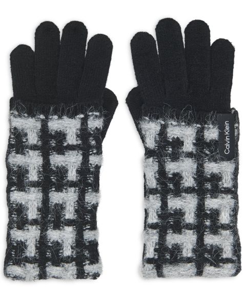 Женские перчатки Calvin Klein Grid Knit, цвет: Чёрный