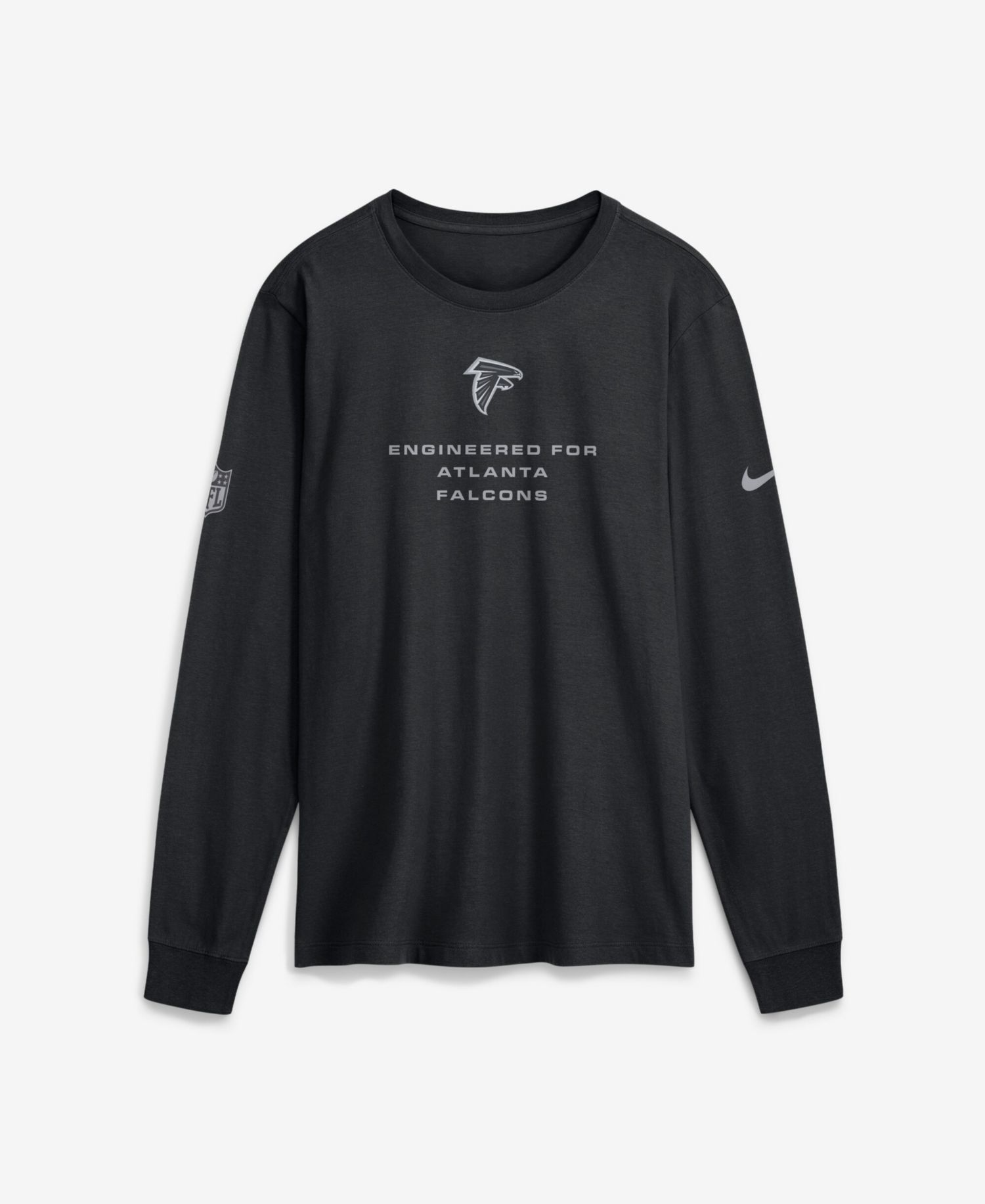 Men's Black Atlanta Falcons Sideline Bold Arch Star Dri-FIT Long Sleeve T-Shirt