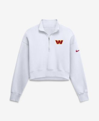 Women's White Washington Commanders Oversized Phoenix Fleece Cropped Quarter-Zip Sweatshirt