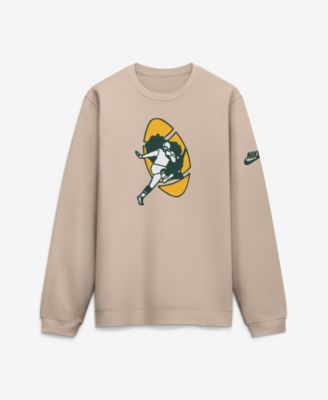 Men's Sand Green Bay Packers I-Formation Rewind Club Crew Sweatshirt