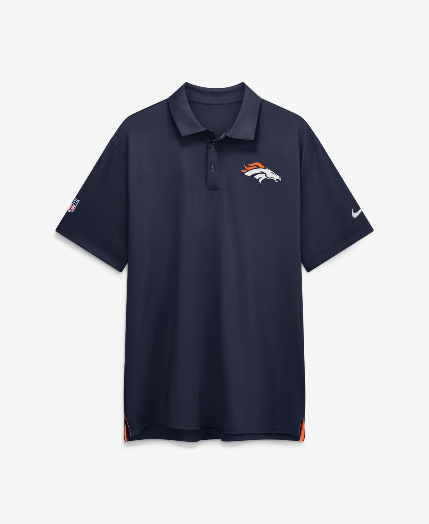 Men's Navy Denver Broncos Sideline Powerful Blocking Dri-FIT Tour Polo Shirt