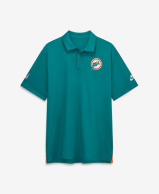 Men's Aqua Miami Dolphins Sideline Powerful Blocking Dri-FIT Tour Polo Shirt