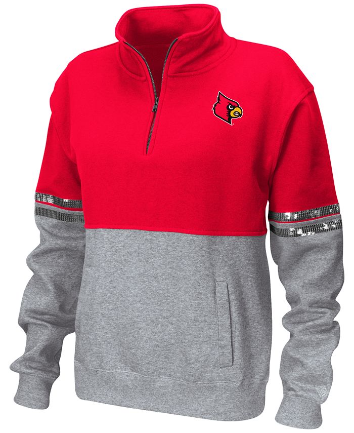 Colosseum LADIES Louisville Cardinals Red Pullover Fleece NCAA