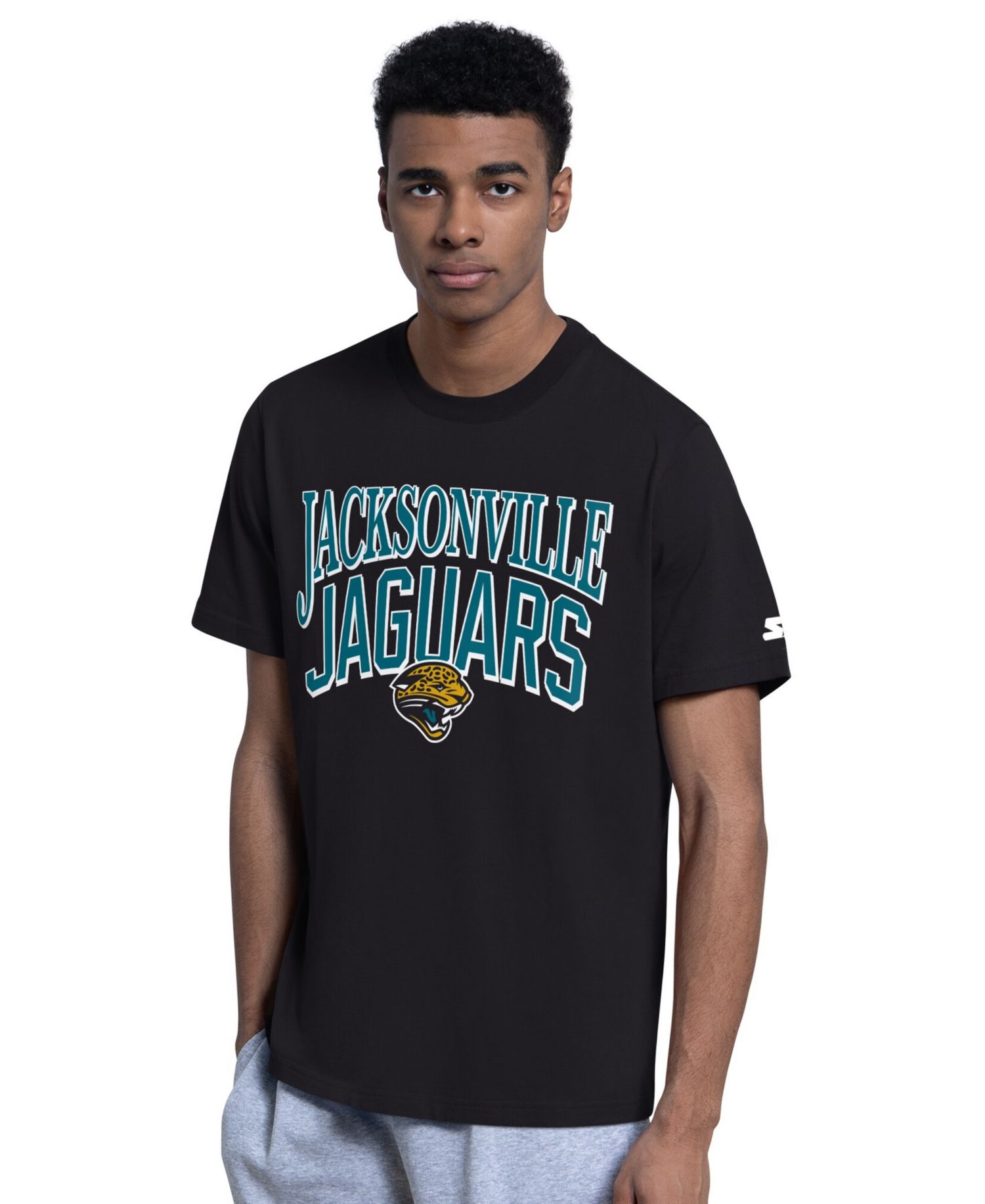 Men's Black/Heather Gray Jacksonville Jaguars Two-Pack Throwback Logo T-Shirt Set