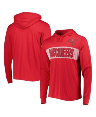 Men's Red Tampa Bay Buccaneers Field Franklin Hooded Long Sleeve Sweatshirt