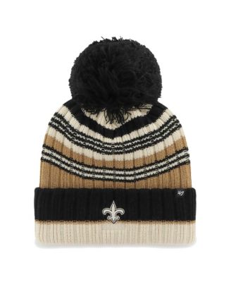 Women's Natural New Orleans Saints Barista Cuffed Knit Hat with Pom