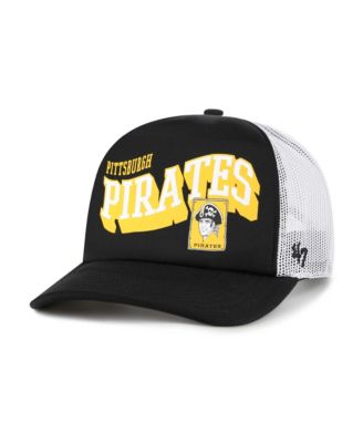 47 Brand Men's Black Pittsburgh Pirates Meander Foam Trucker Snapback Hat