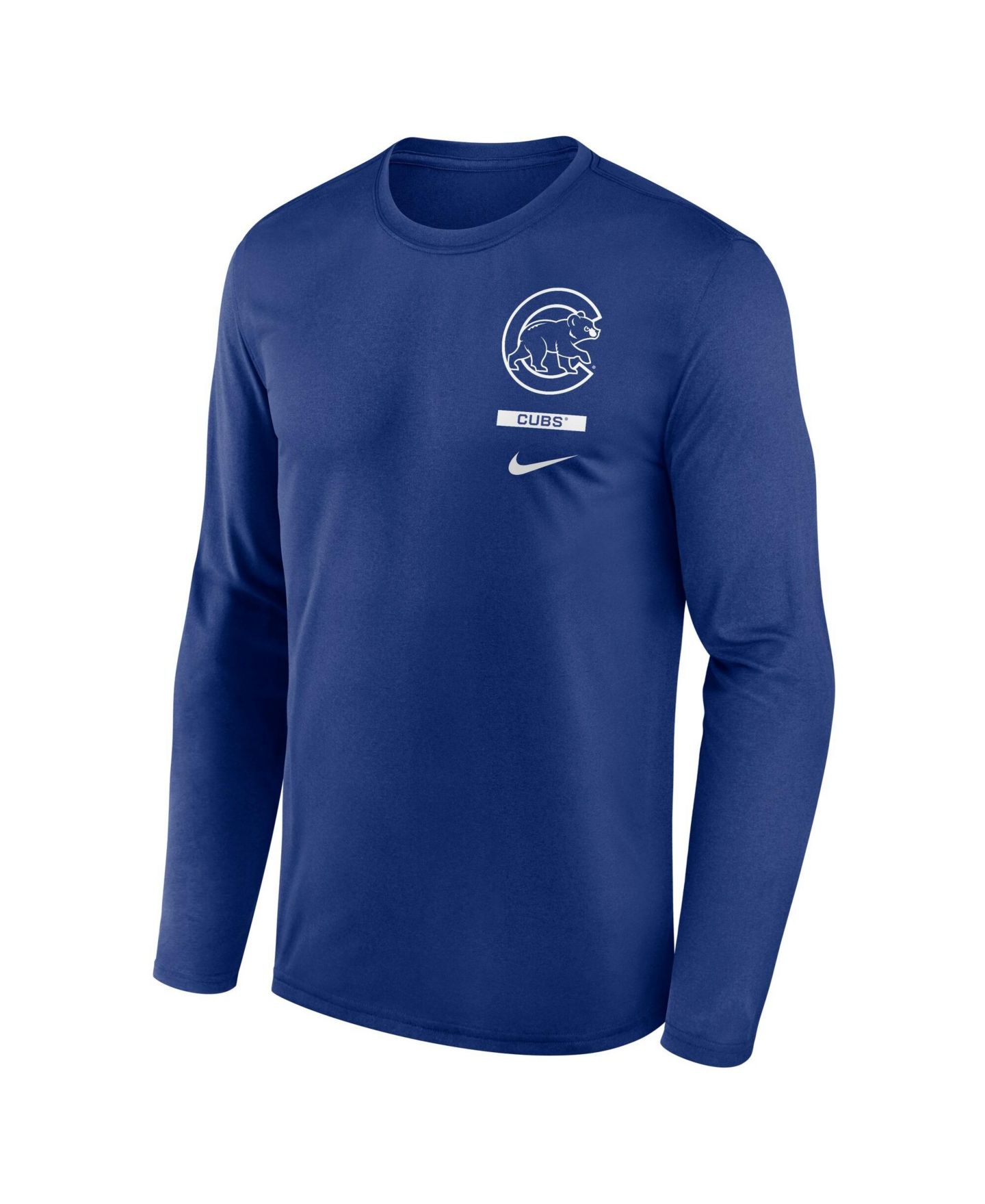 Мужская футболка Nike Royal Chicago Cubs 2-Hit Legend Dri-FIT Long Sleeve — фото 3