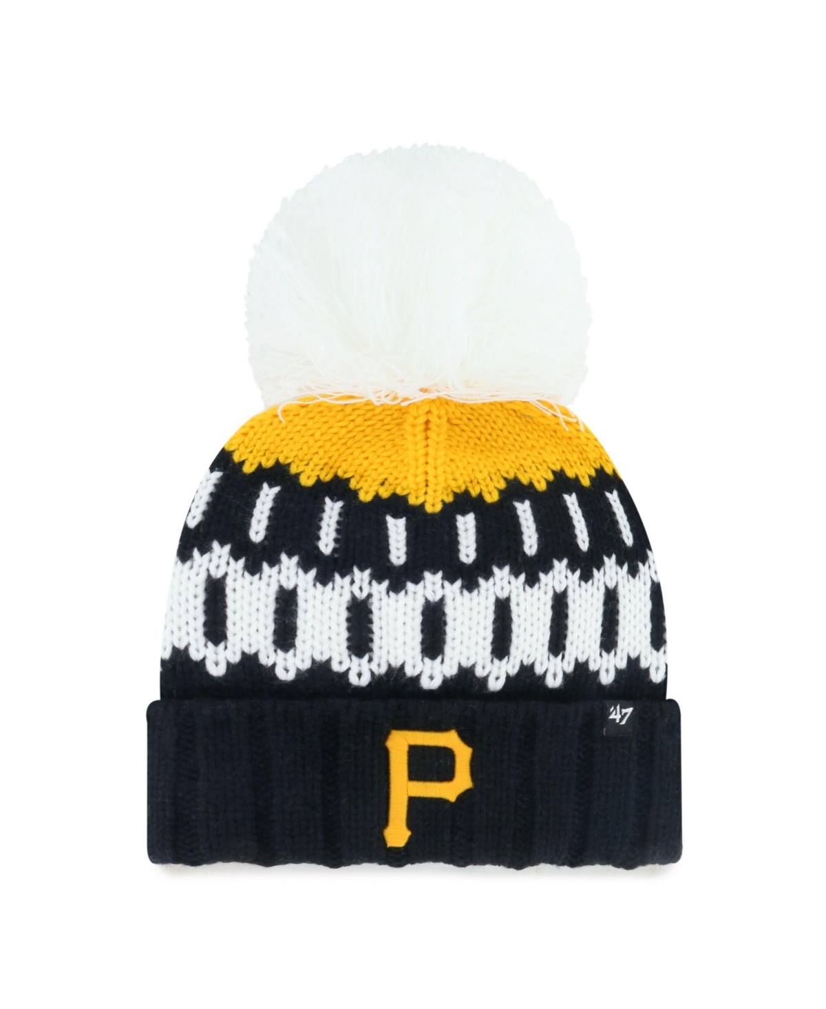 '47 Brand Women's Black Pittsburgh Pirates Felicity Cuffed Knit Pom Hat