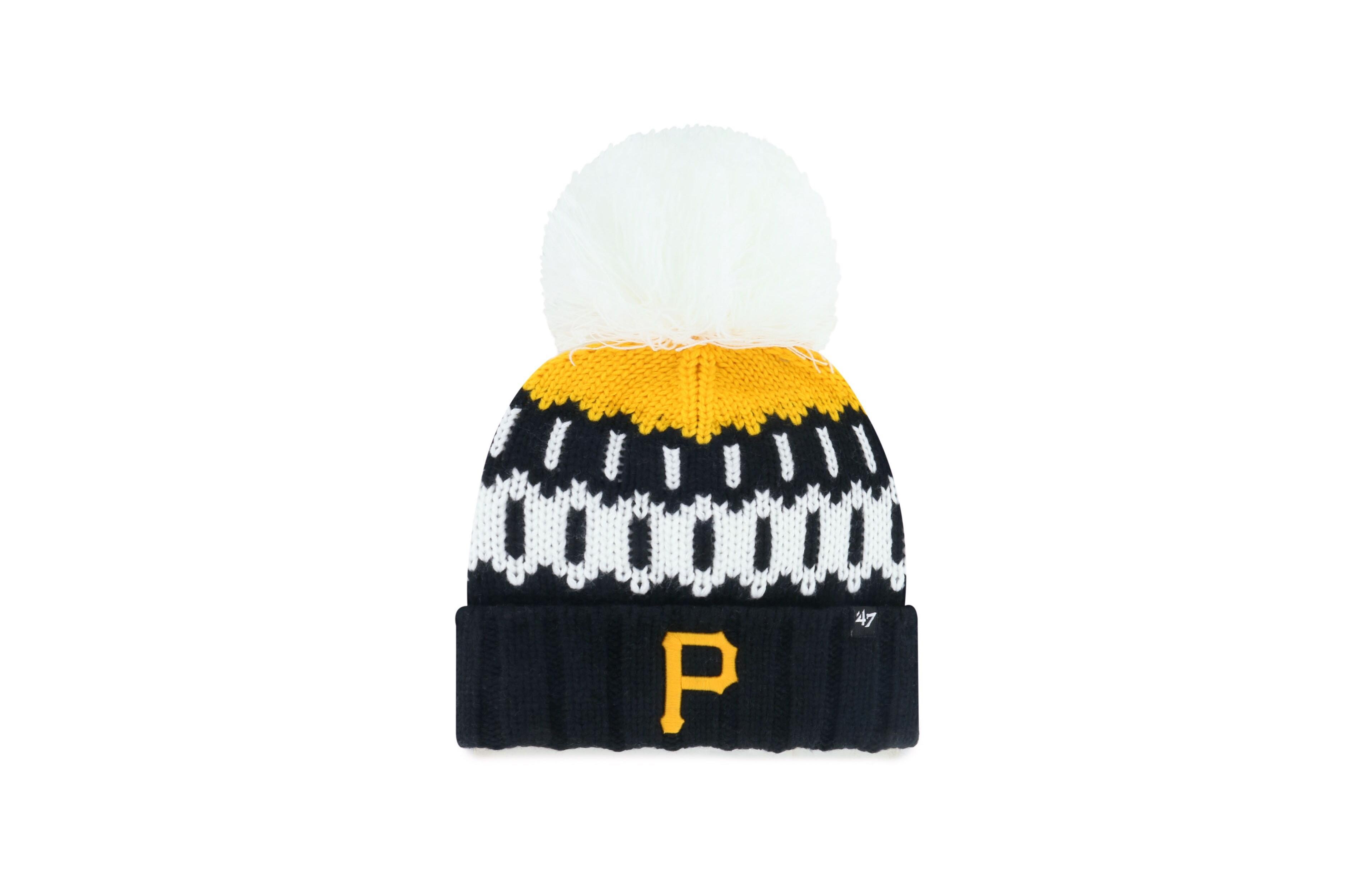 '47 Brand Women's Black Pittsburgh Pirates Felicity Cuffed Knit Pom Hat