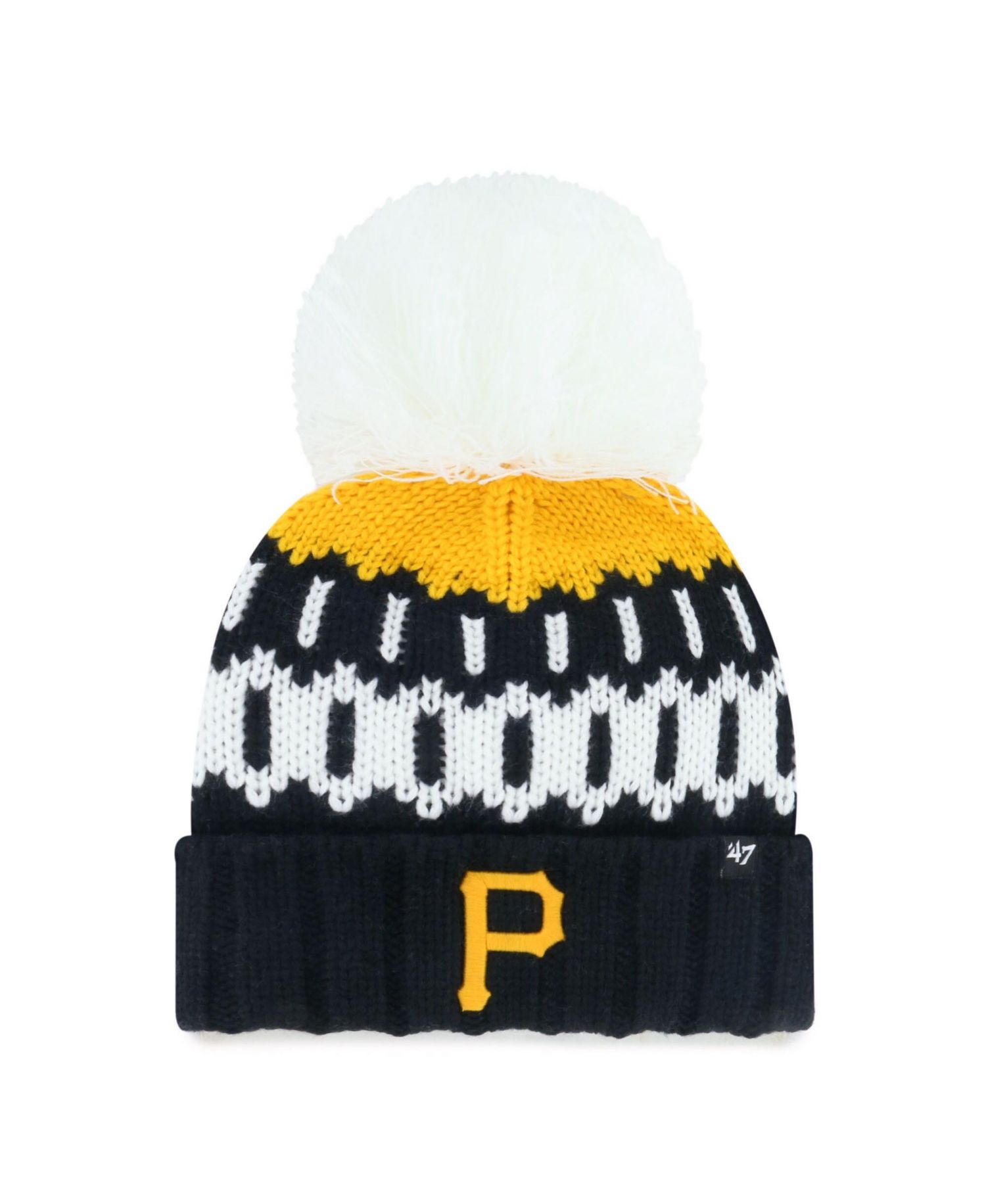 Women's Black Pittsburgh Pirates Felicity Cuffed Knit Hat with Pom
