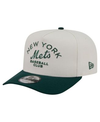 Men's Cream/Dark Green New York Mets Chrome A-Frame 9FIFTY Snapback Hat