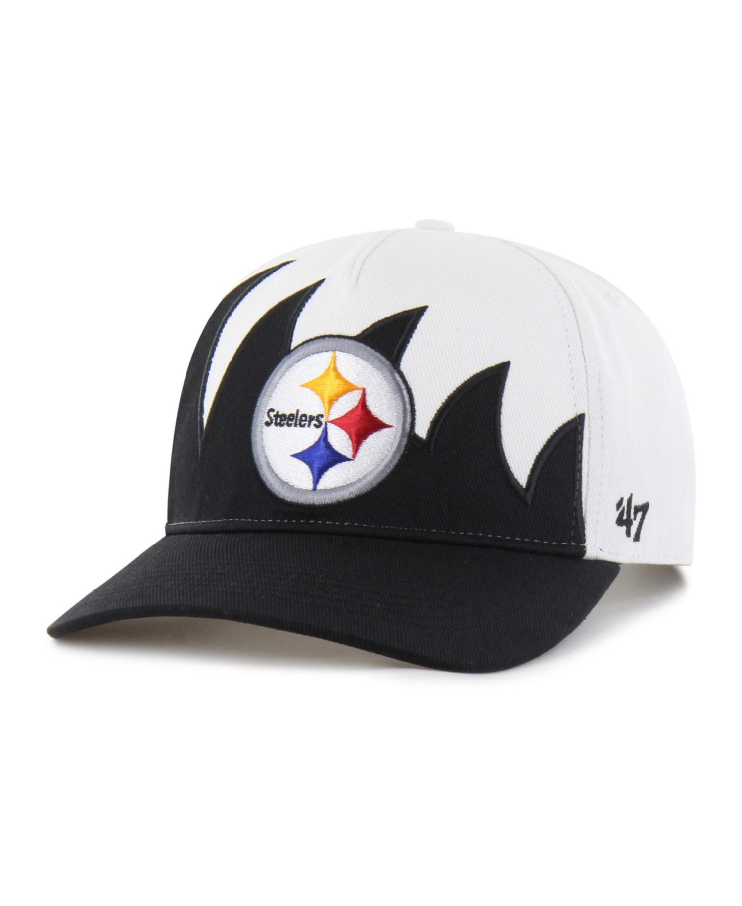 47 Brand Men's White Pittsburgh Steelers Jagged Hitch Adjustable Hat