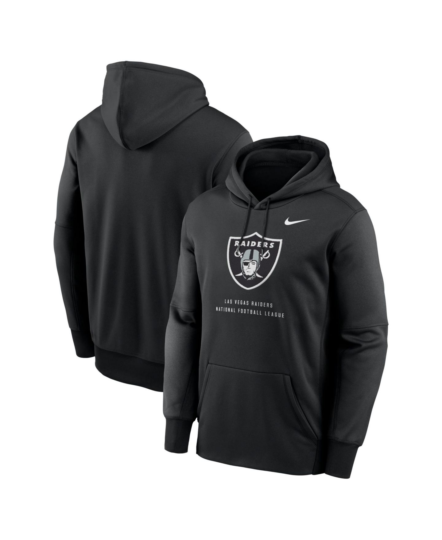 Мужское худи Nike Black Las Vegas Raiders Toss Sweep Therma-FIT — фото 1