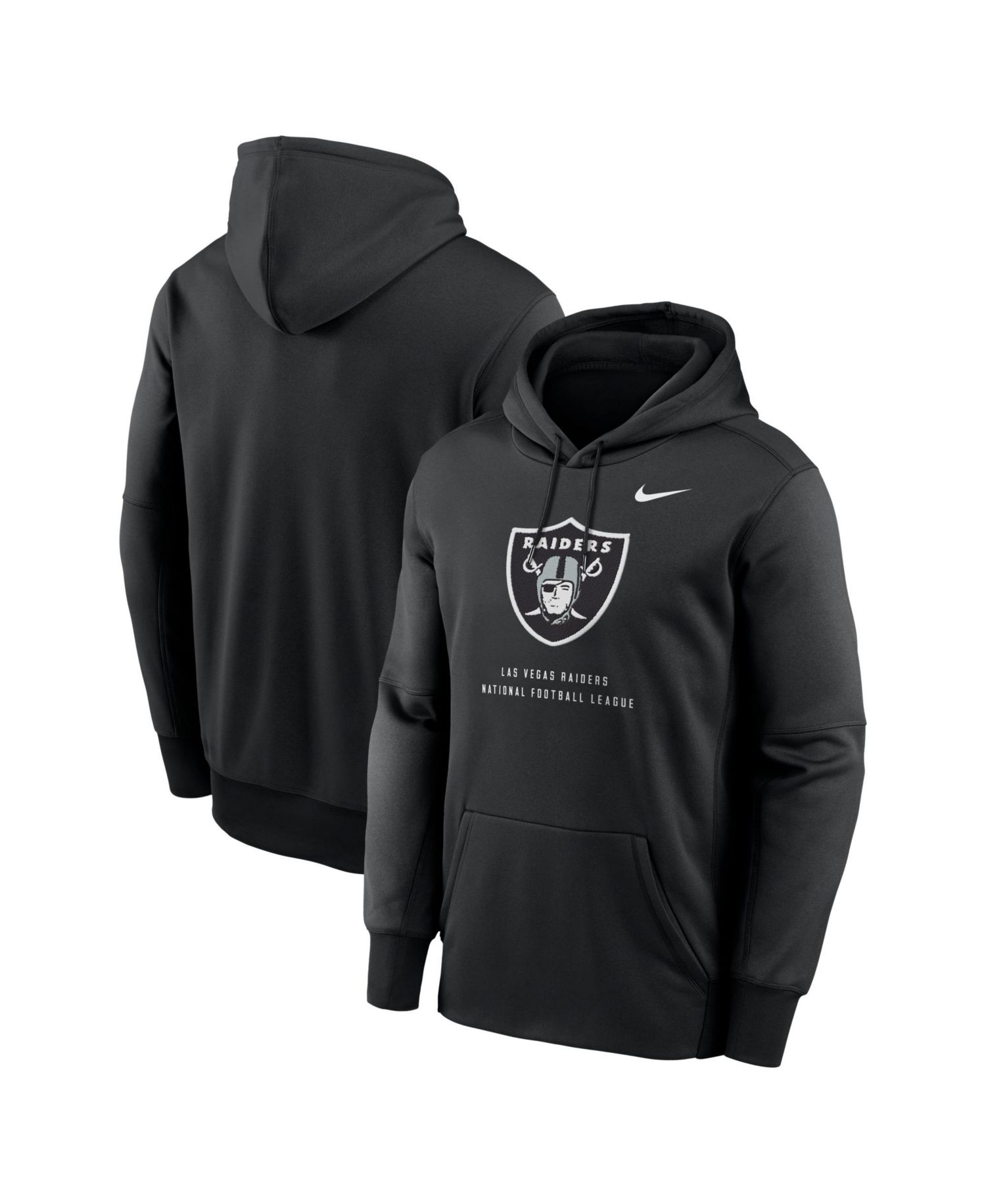 Men's Black Las Vegas Raiders Toss Sweep Therma-FIT Hoodie