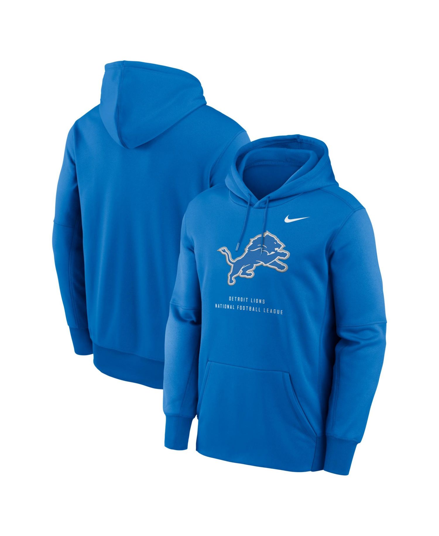 Men's Blue Detroit Lions Toss Sweep Therma-FIT Hoodie