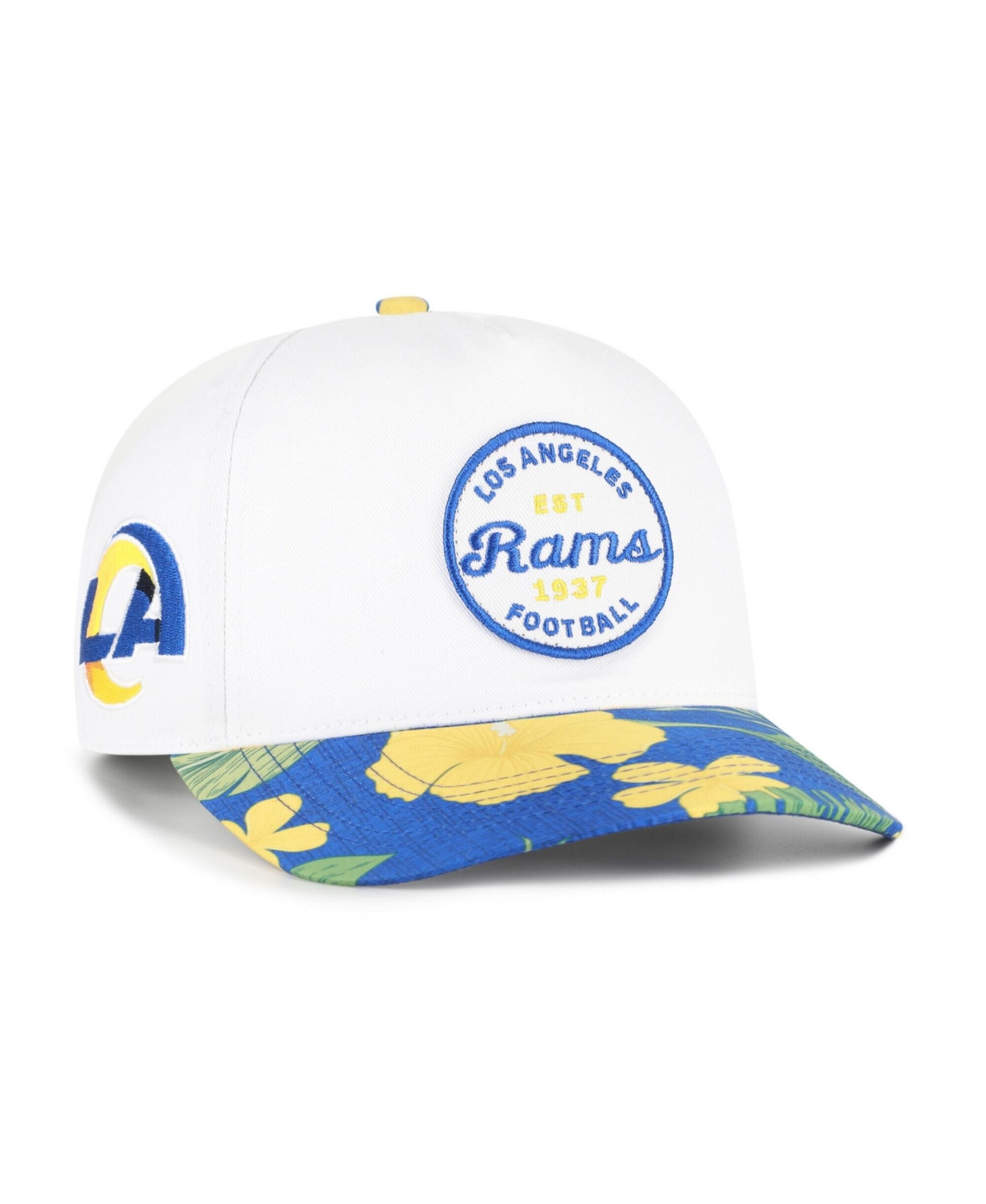 47 Brand Men's White/Royal Los Angeles Rams Beach Side Hitch Adjustable Hat - White, Royal