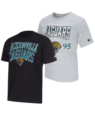 Men's Black/Heather Gray Jacksonville Jaguars Two-Pack Throwback Logo T-Shirt Set