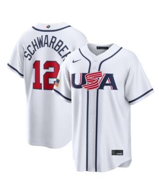 Men's Kyle Schwarber White USA Baseball 2026 World Baseball Classic Home Stadium Jersey