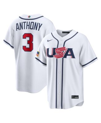 Men's Roman Anthony White USA Baseball 2026 World Baseball Classic Home Stadium Jersey