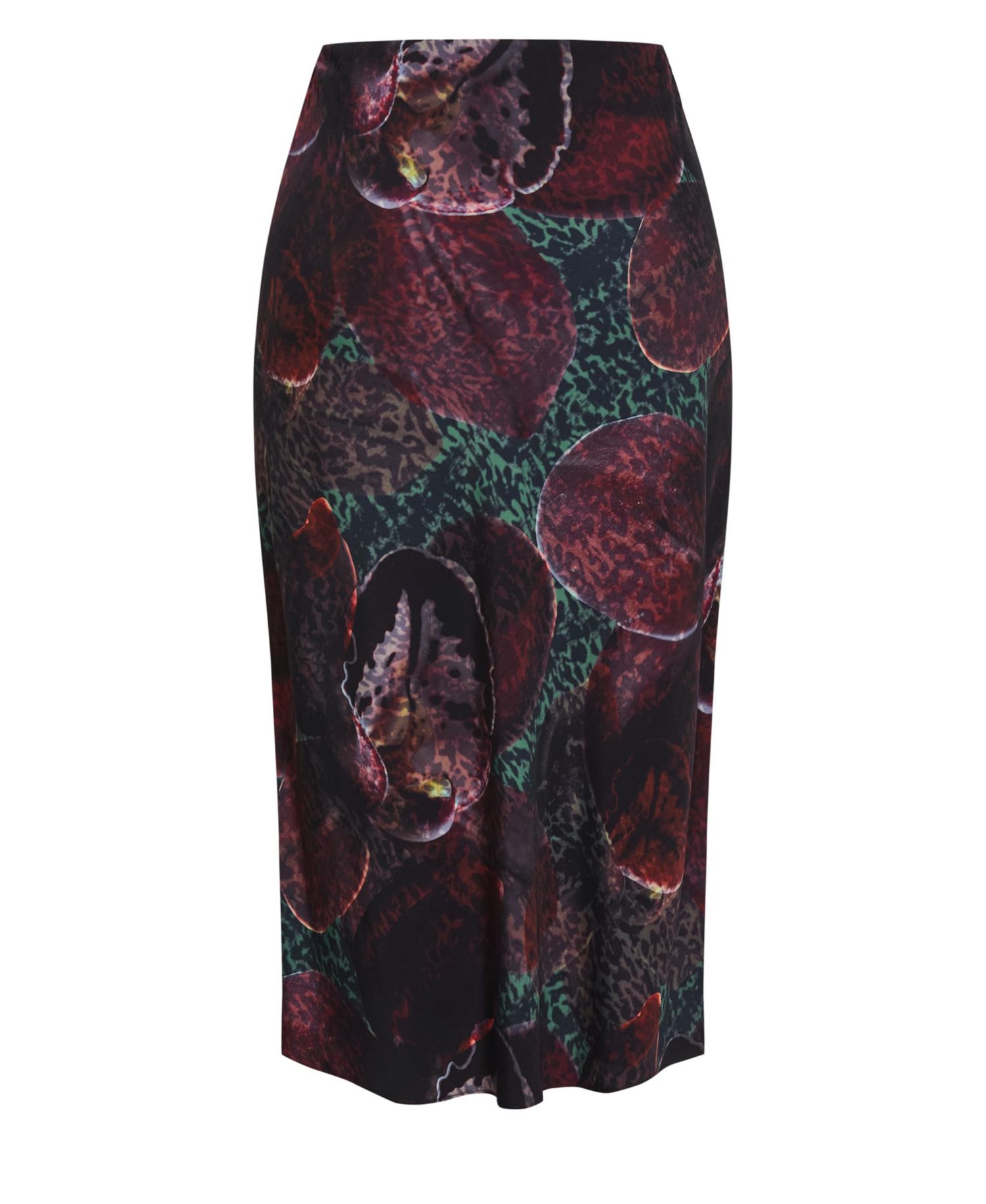 Women's Plus Size Sienna Orchid Print Midi Skirt