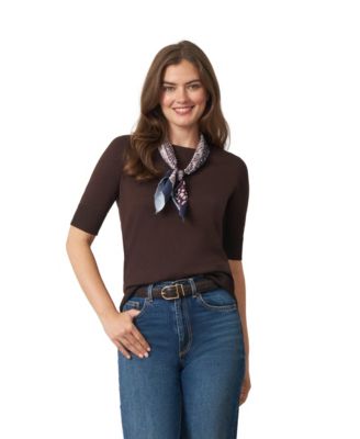 Women's Elbow Sleeve Crewneck Sweater