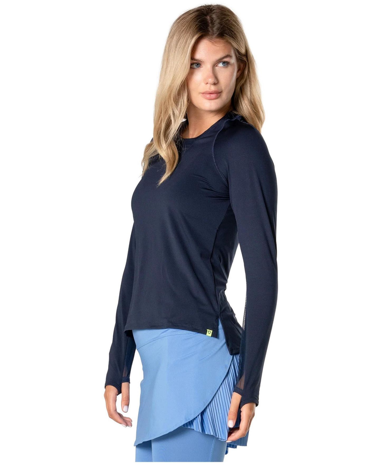 Женский топ Lucky In Love High Low Breezy Long Sleeve, цвет: Тёмно-синий — фото 2