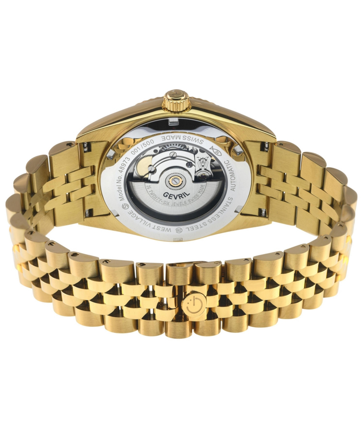 Gevril Men's Swiss Made West Village Swiss Automatic Ip Stainless Steel Bracelet Watch