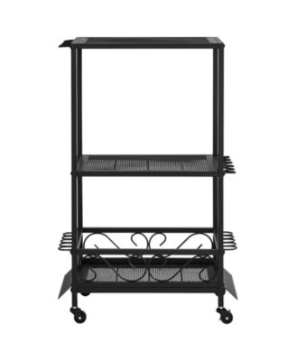 Mobile 10-Rod Fishing Pole Rack with Storage Shelves and 360 Degree Locking Wheels for Garage Organization