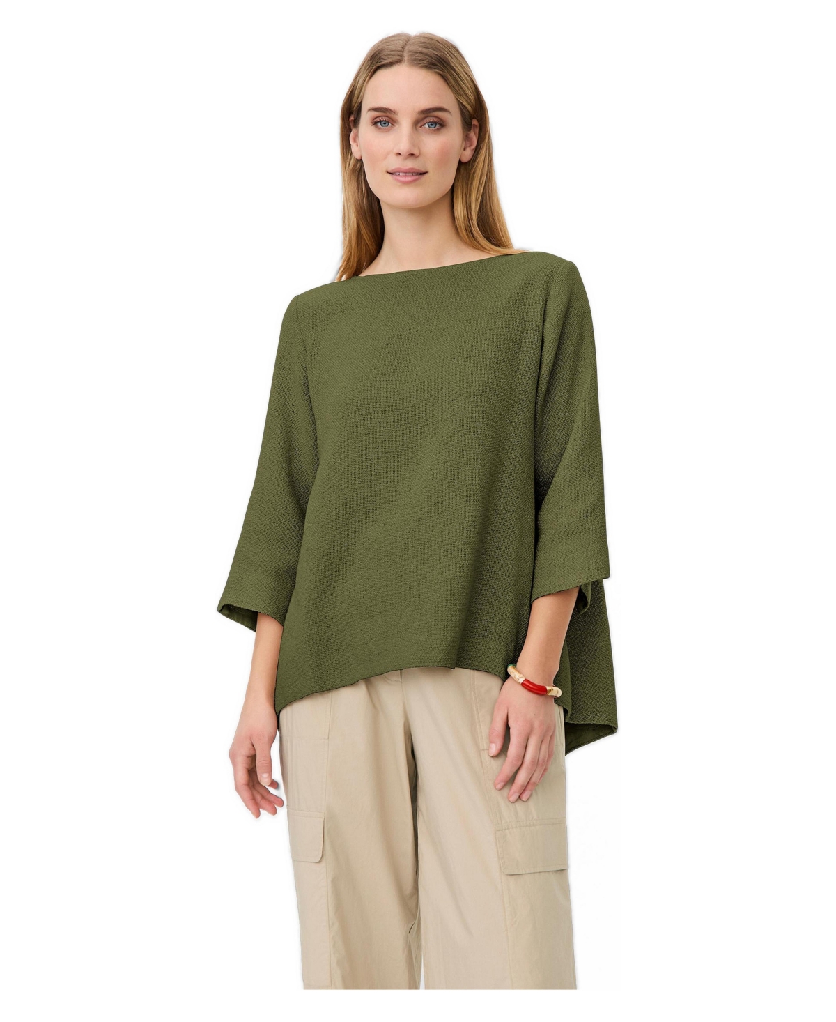 Masai Copenhagen Women's Dovinia 3/4 Sleeve Round Neck Blouse - Olivine