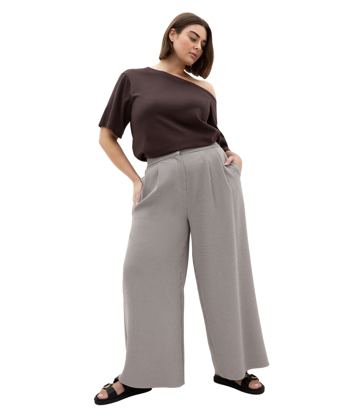 City Chic Plus Hailey Check Pant