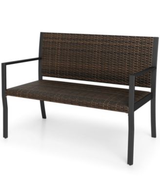 Sun-Proof Rattan Loveseat with Soft Sponge Seat for 2