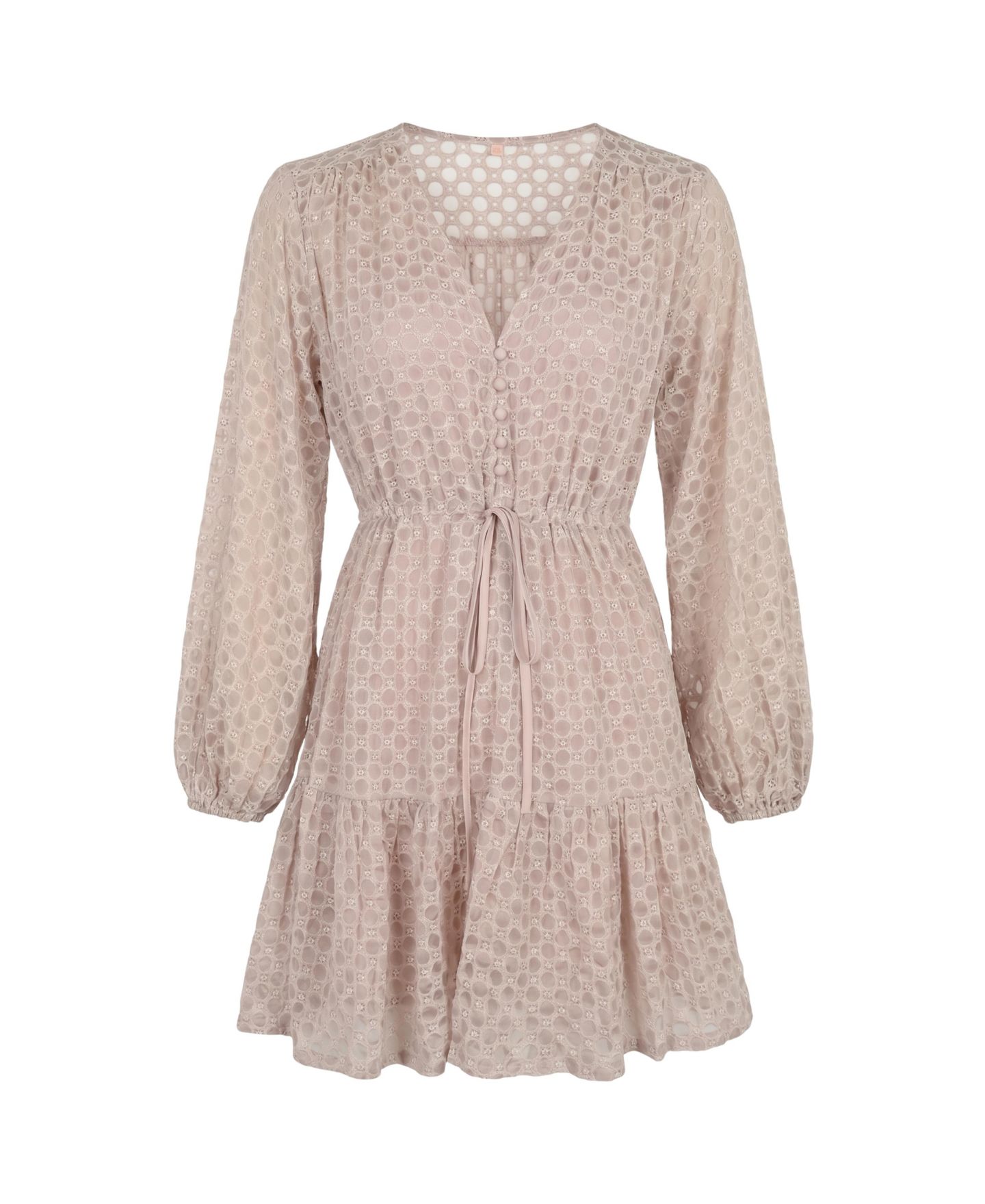 Женское платье Modenaire Polka Dot Embroidered Lace, цвет: Бежевый — фото 7