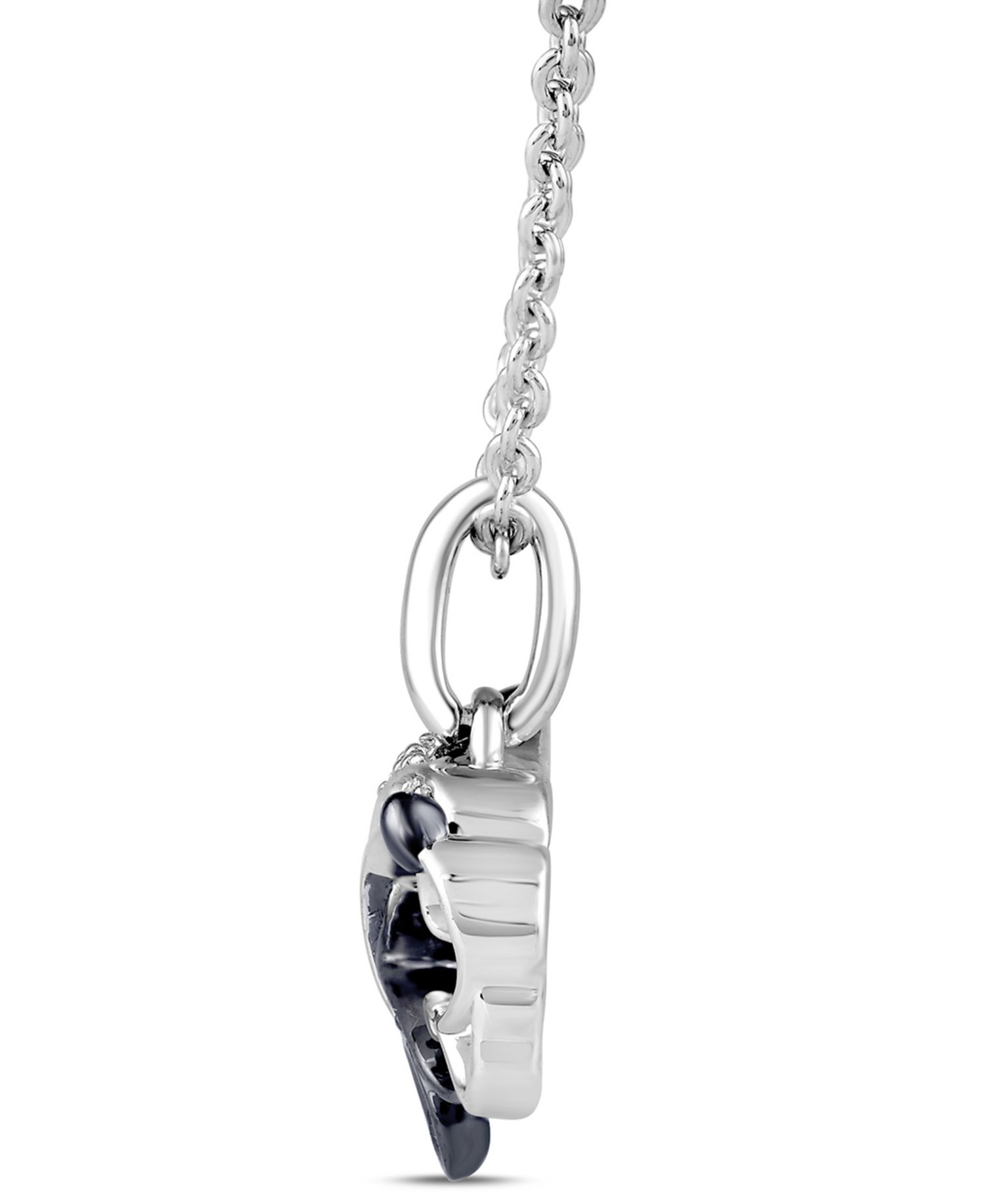 Sorcerer's Apprentice Mickey Diamond (1/20 ct. t.w.) & Blue Sapphire (0.030 ct. t.w.) Necklace in Sterling Silver