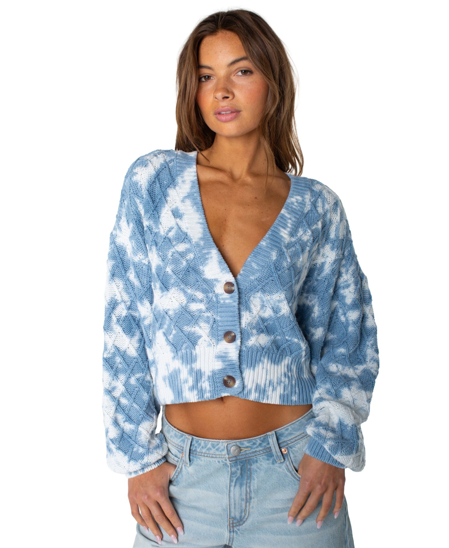 Women's Sundaze Tie-Dye Cropped Cardigan