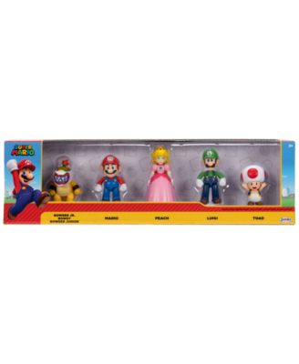 Mario, Luigi, Princess Peach, Toad & Bowser Jr. 2.5" 5-Pack Action Figures, Ages 3+