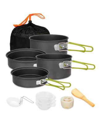 Lightweight Non Stick Camping Cookware Set Stackable Outdoor Hiking Mess Kit with Storage Bag