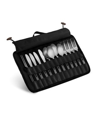 13 Piece Stainless Steel Cutlery Set With Travel Case For Camping Hiking Picnics