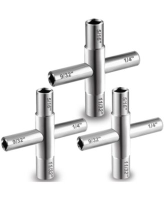 Sillcock Key Set 4-Way Steel Utilities Meter Box Cabinet Opening