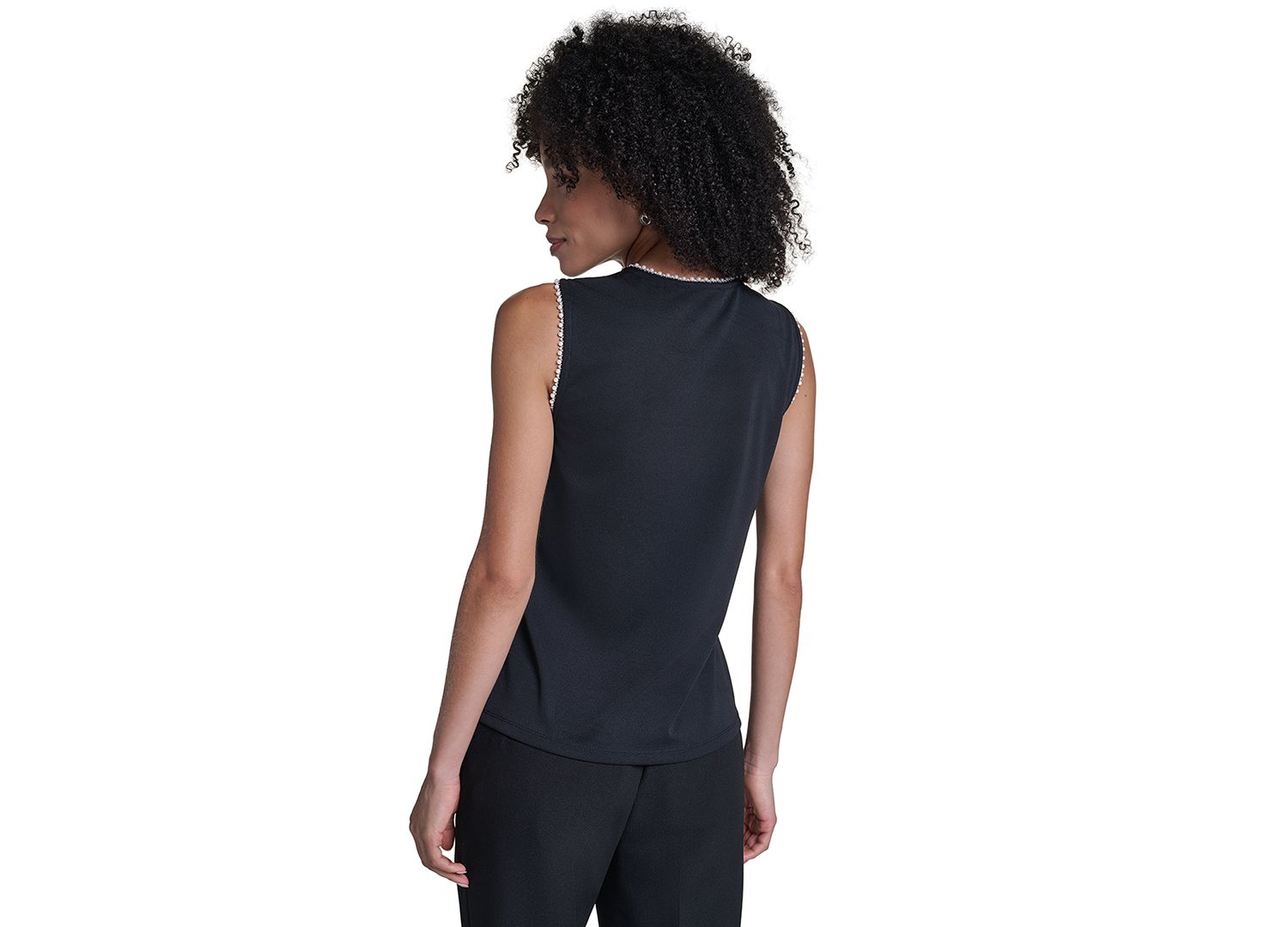 Petite Sleeveless V-Neck Bow Detail Blouse