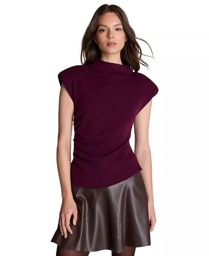 Women's Extended Shoulder Keyhole Back Mock Neck - thumbnail 8