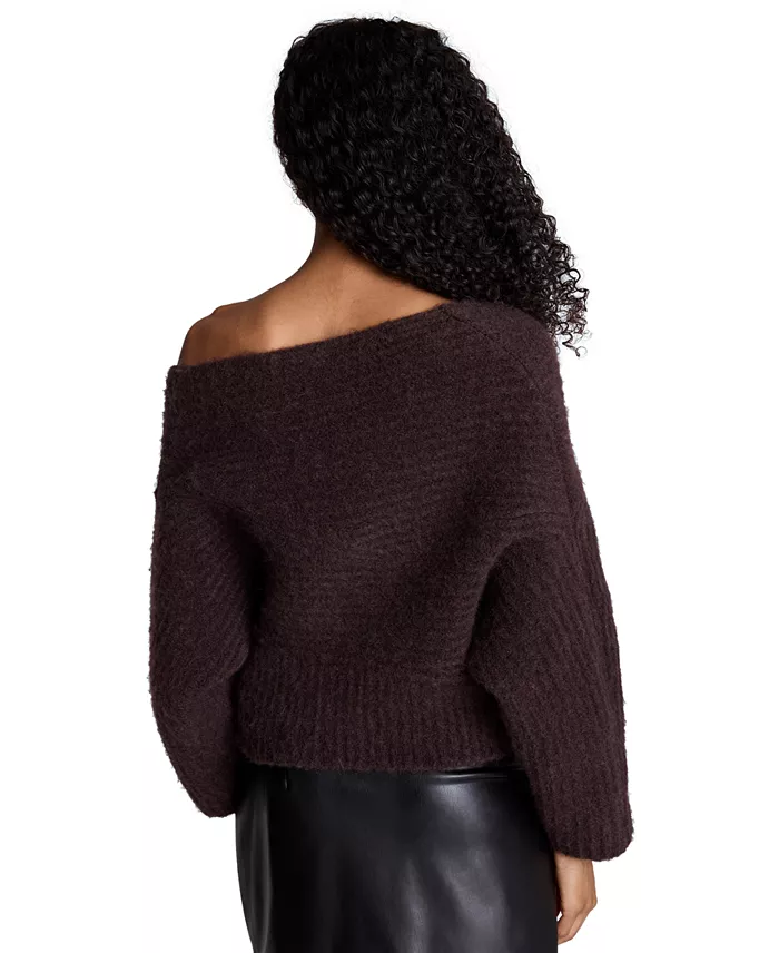 Women's Asymmetric Twist Neck Sweater - thumbnail 7