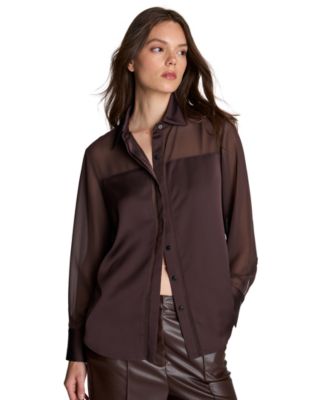 Women's Long-Sleeve Button-Front Shirt 