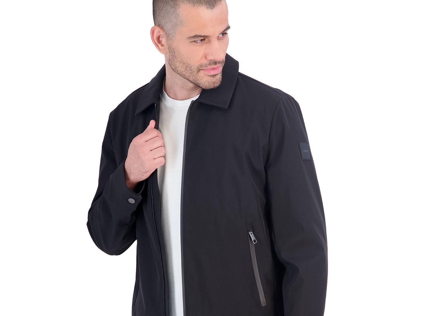 Мужская куртка Calvin Klein Shirt Collar Flex Tech Quilted Inner, цвет: Чёрный — фото 3