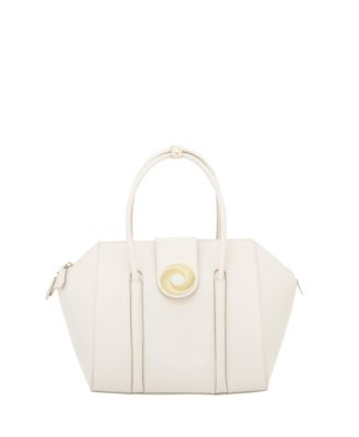 La Donna Italian Leather Shoulder Bag with Gold Monogram